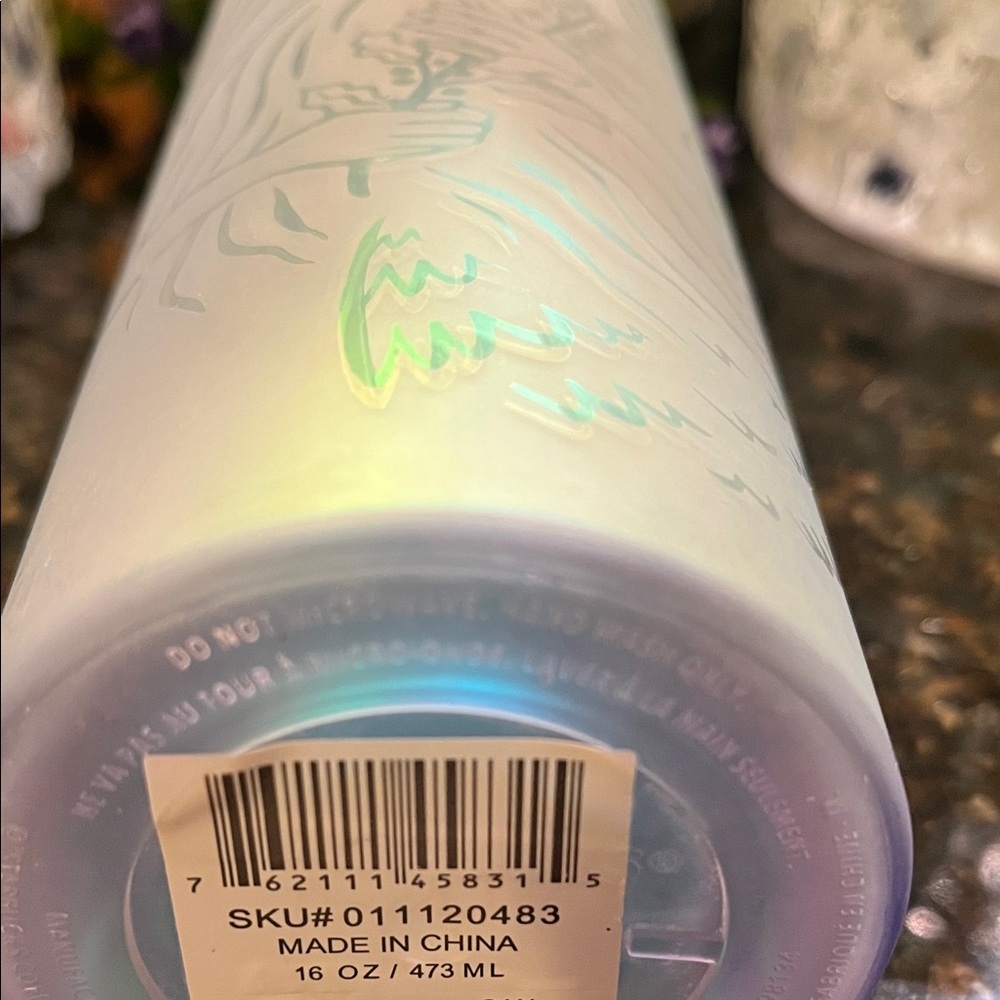 Iridescent Starbucks Tumbler with Mermaid Design - Picture 3 of 4